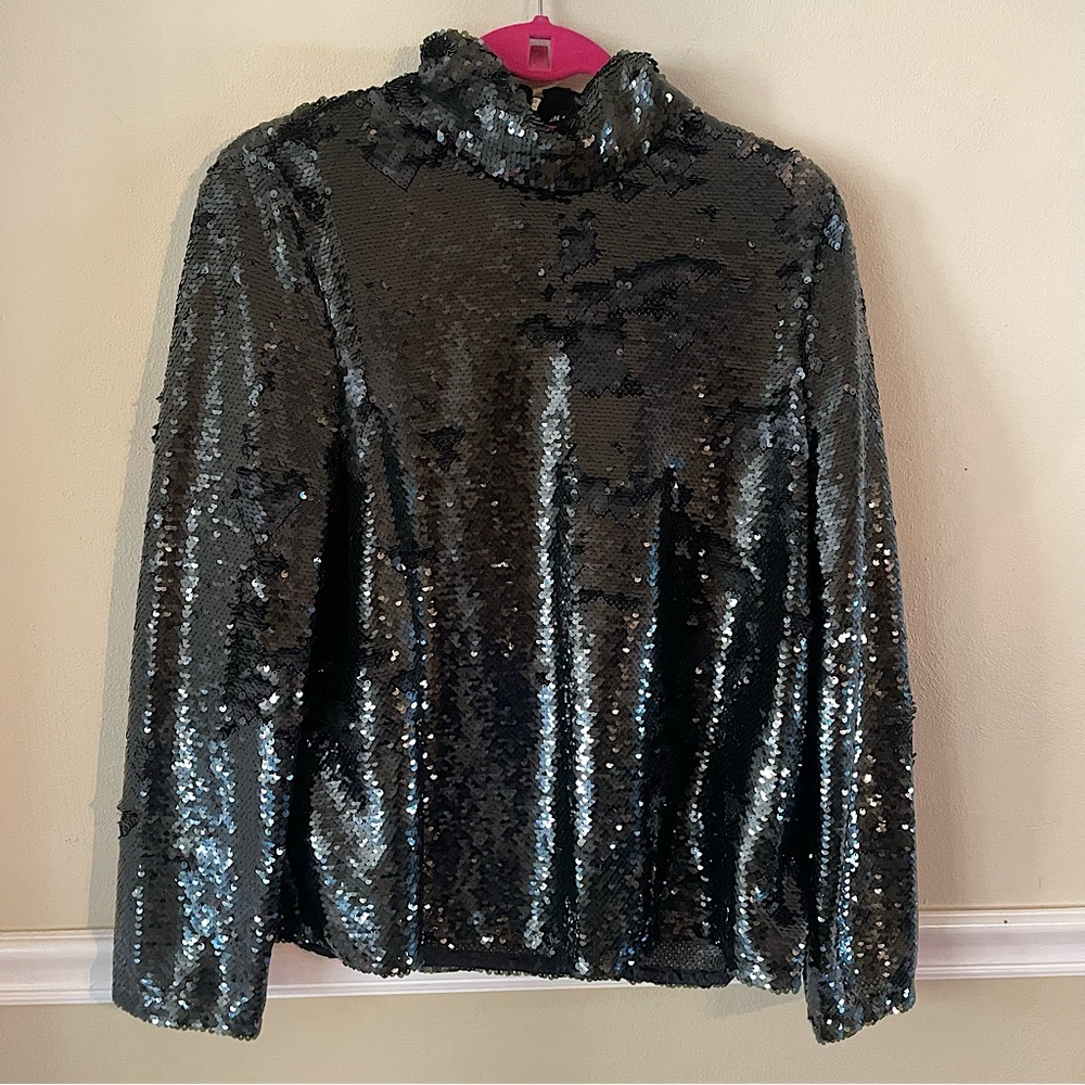 Allen Schwartz NWT black sequin top size L